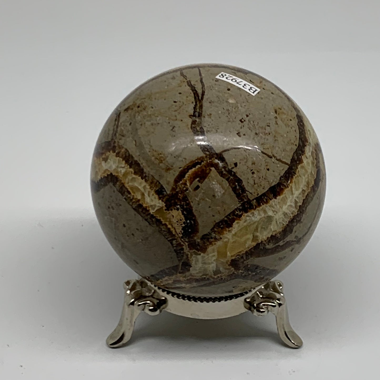 1.3 lbs, 3" (75mm), Natural Septarian Sphere Crystal Gemstone Ball, B37928