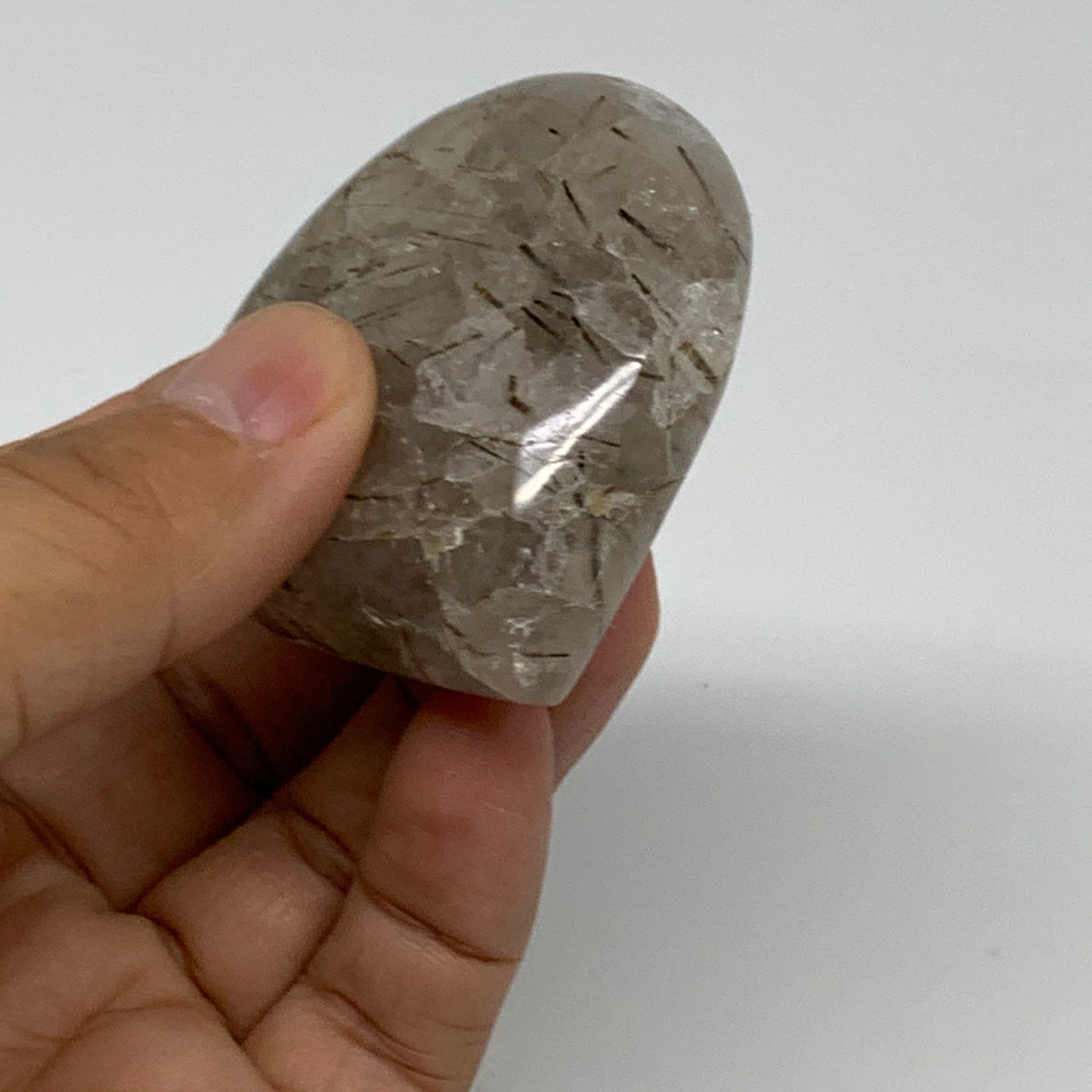 89.2g, 2.2"x2.1"x0.8", Natural Untreated Quartz Heart Crystal Polished Gems, B34