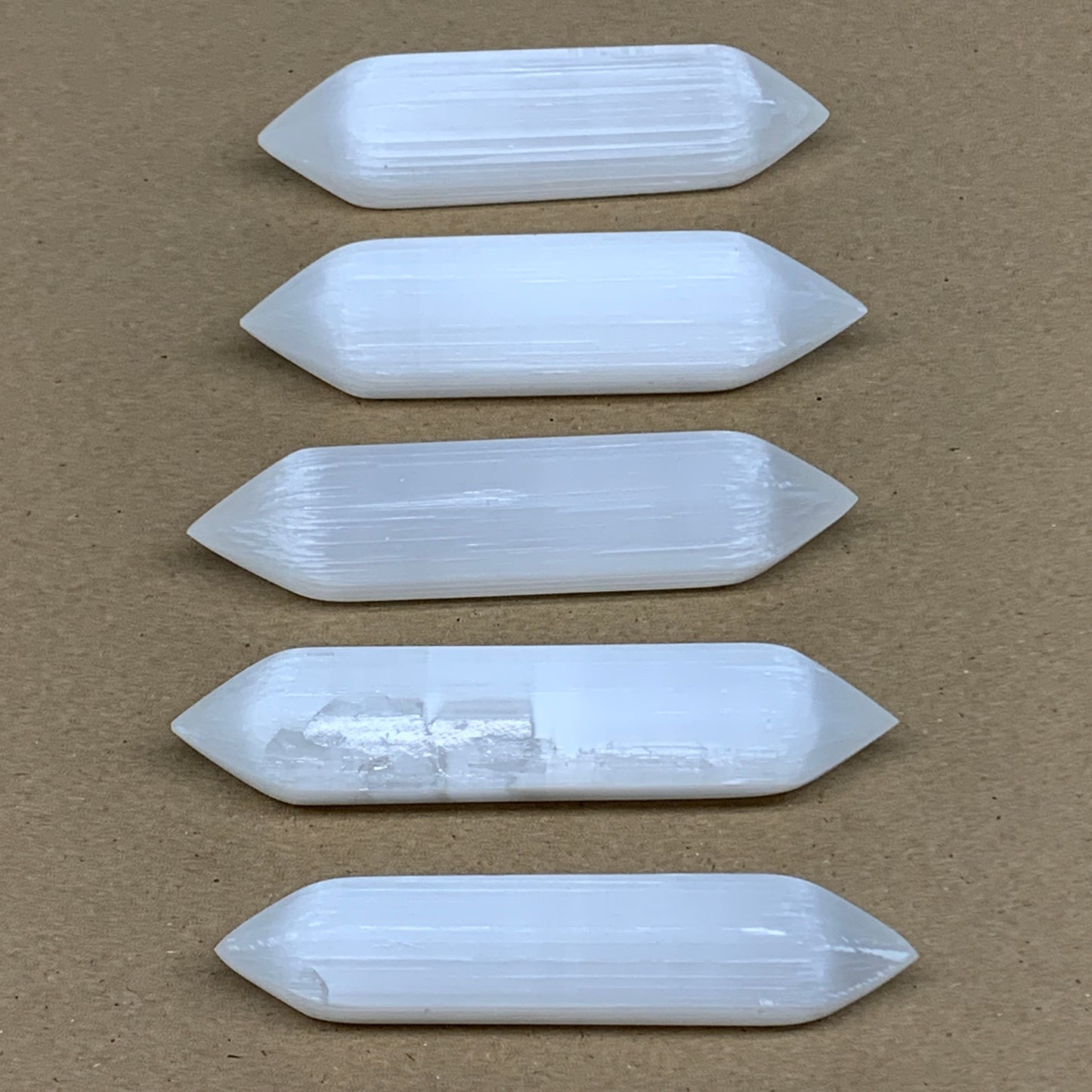 1pc, 55g-95g, 3.8"-4.1" Natural Solid Selenite Crystal Double Point, B35623