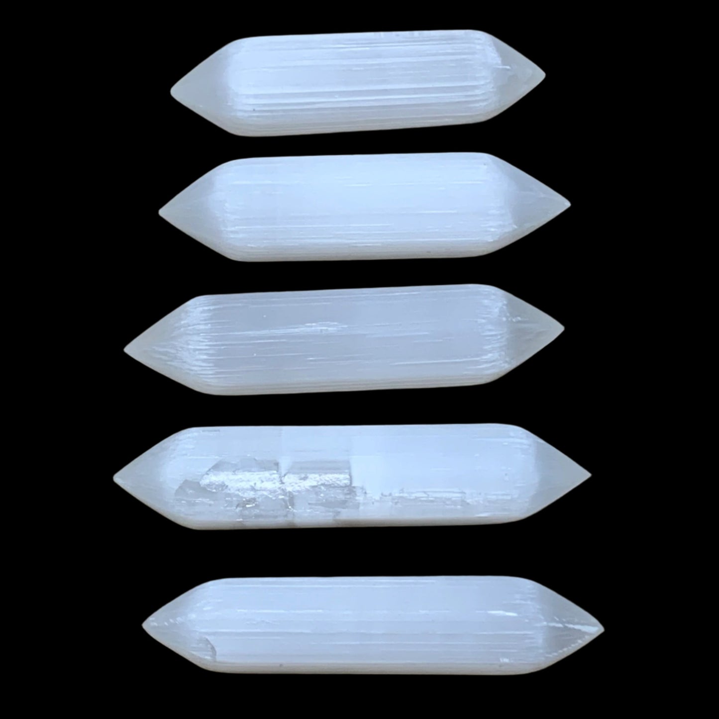 1pc, 55g-95g, 3.8"-4.1" Natural Solid Selenite Crystal Double Point, B35623
