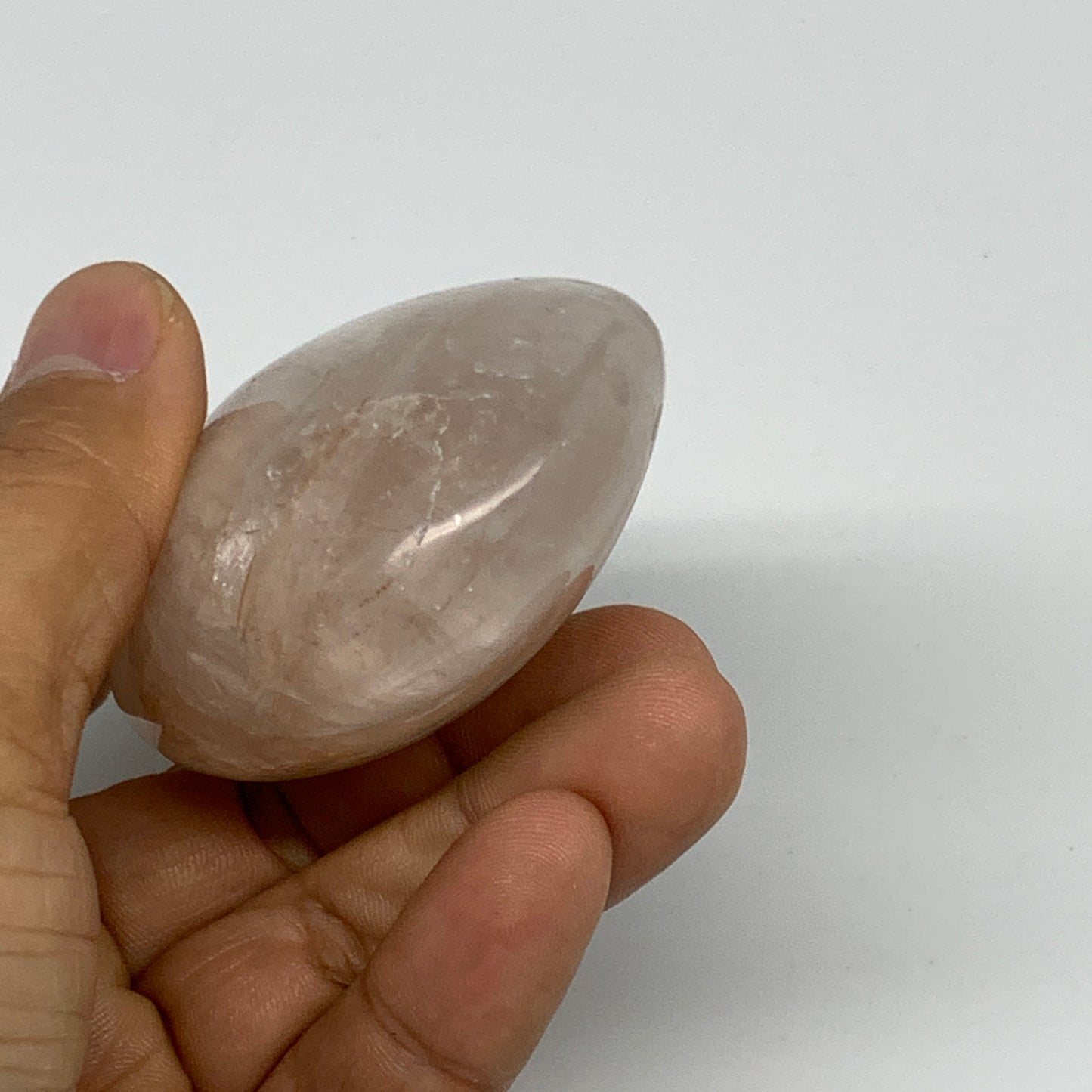 151.9g,2.7"x2"x1.2", Red Hematoid Fire Quartz Palm-Stone Crystal Polished, B3062