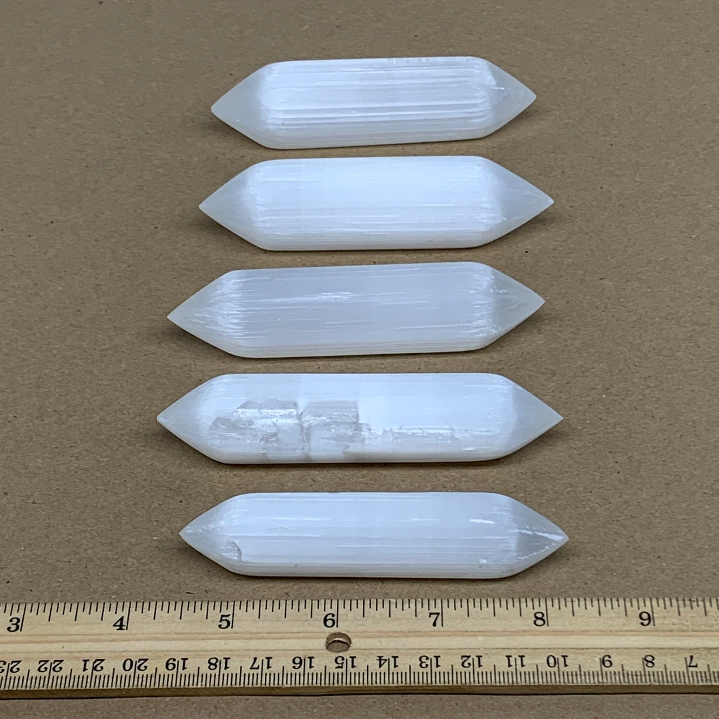 1pc, 55g-95g, 3.8"-4.1" Natural Solid Selenite Crystal Double Point, B35623