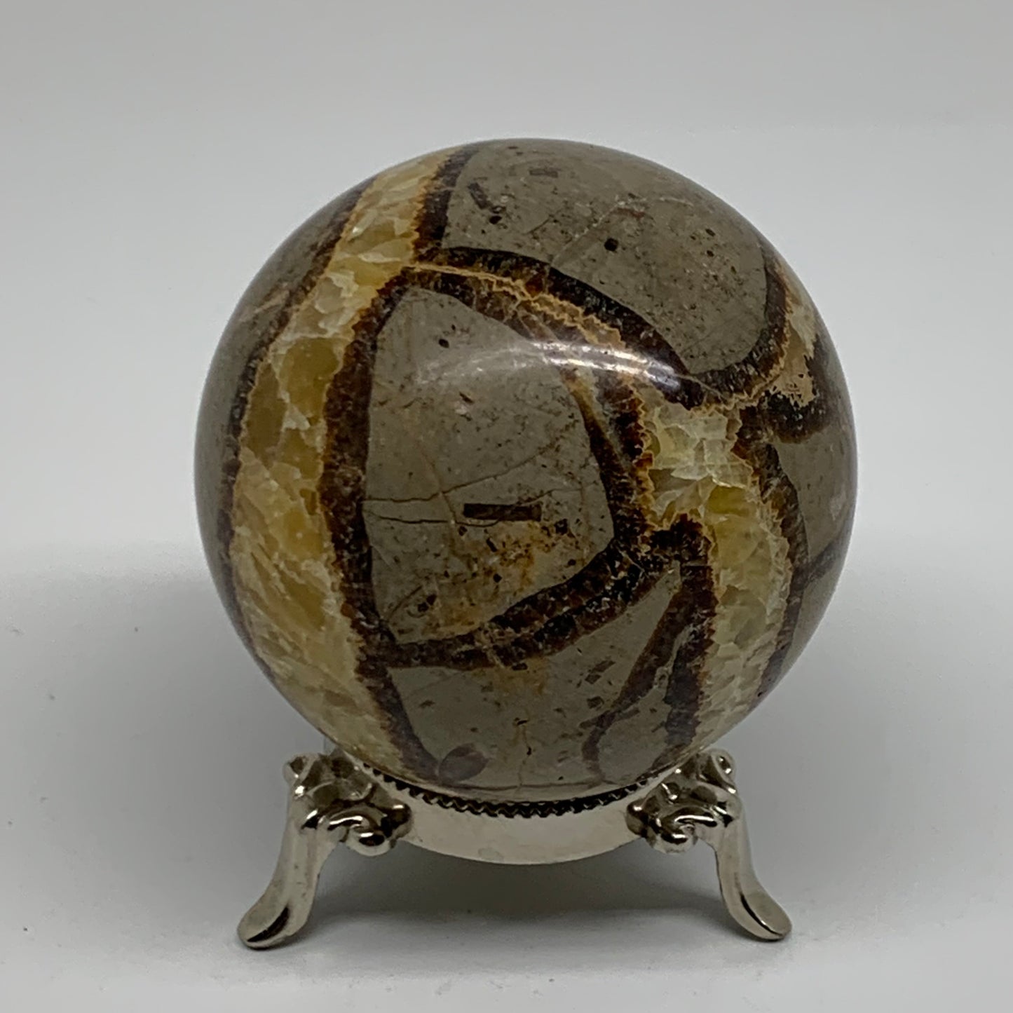 1.3 lbs, 3" (75mm), Natural Septarian Sphere Crystal Gemstone Ball, B37928