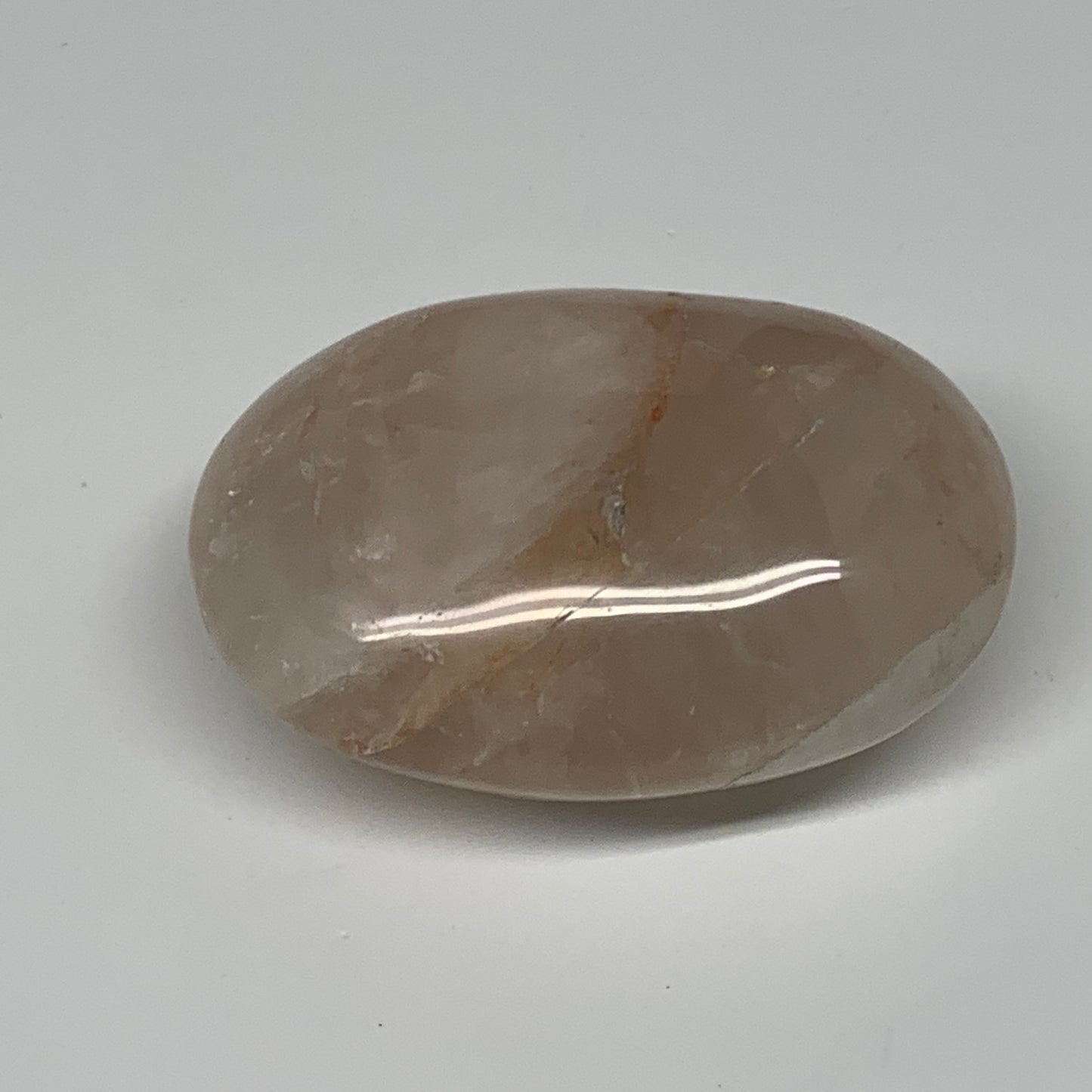 151.9g,2.7"x2"x1.2", Red Hematoid Fire Quartz Palm-Stone Crystal Polished, B3062