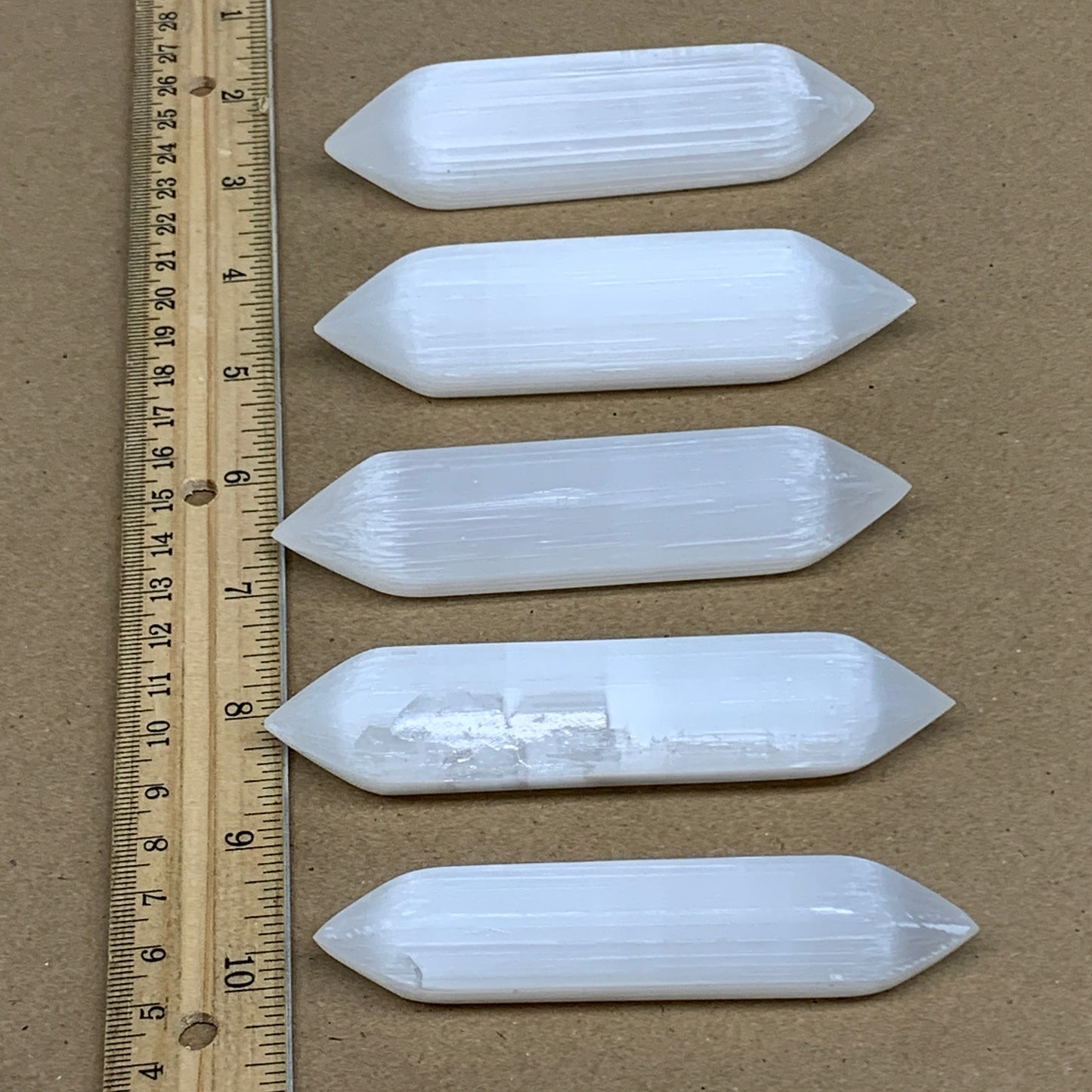 1pc, 55g-95g, 3.8"-4.1" Natural Solid Selenite Crystal Double Point, B35623