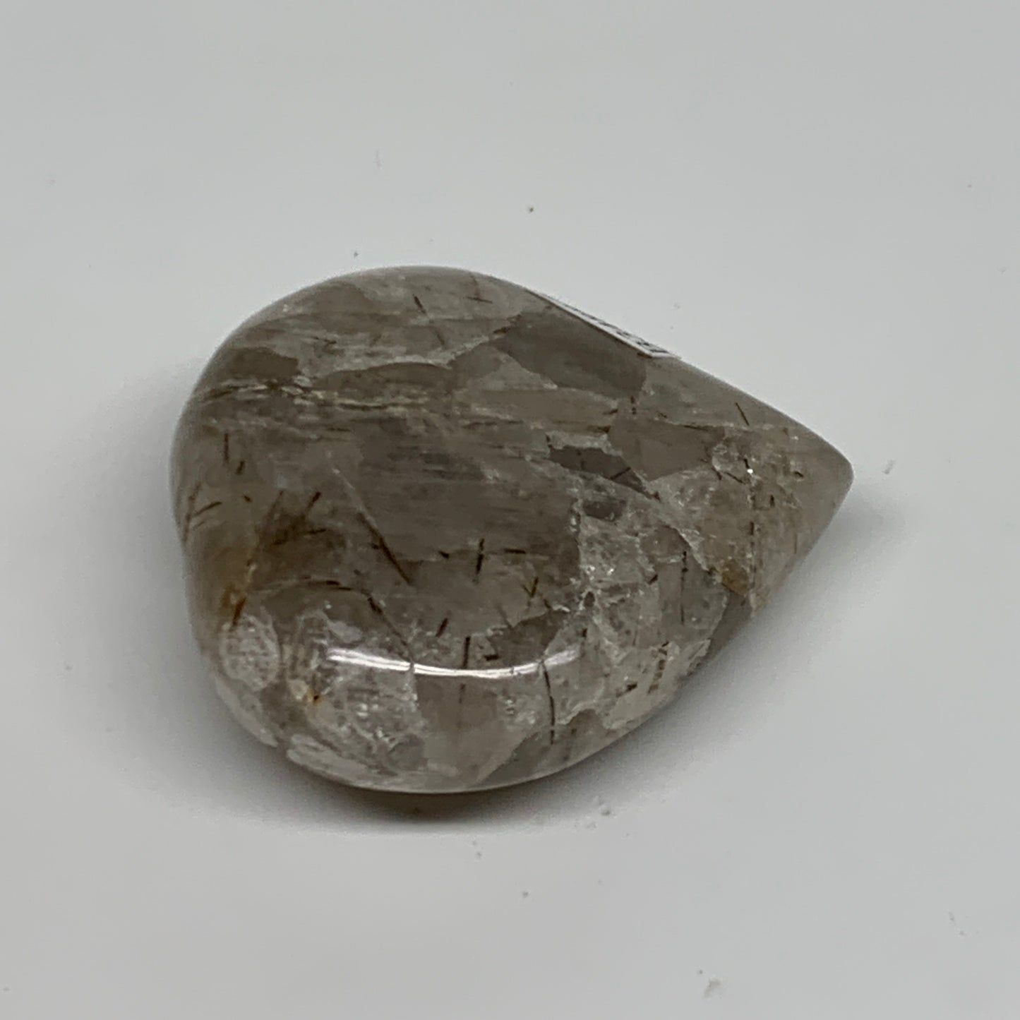 89.2g, 2.2"x2.1"x0.8", Natural Untreated Quartz Heart Crystal Polished Gems, B34