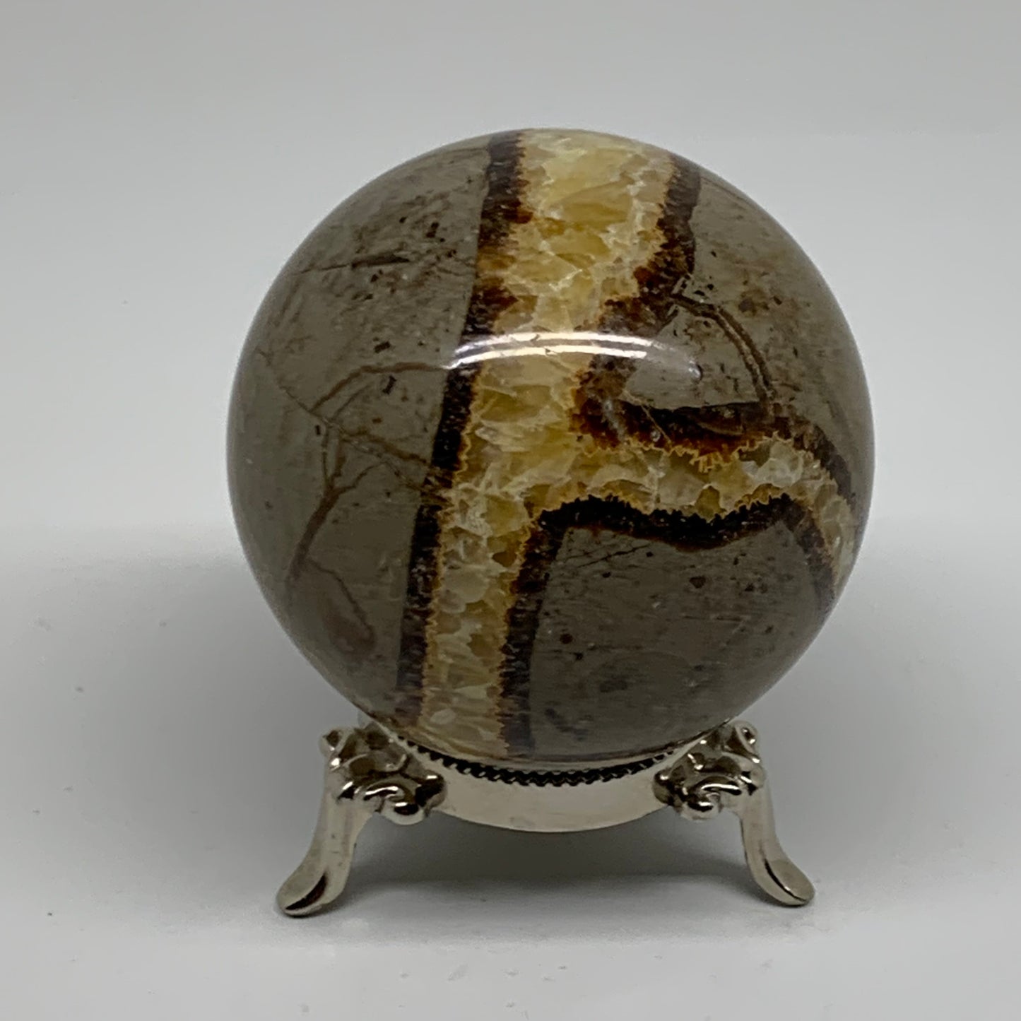 1.3 lbs, 3" (75mm), Natural Septarian Sphere Crystal Gemstone Ball, B37928