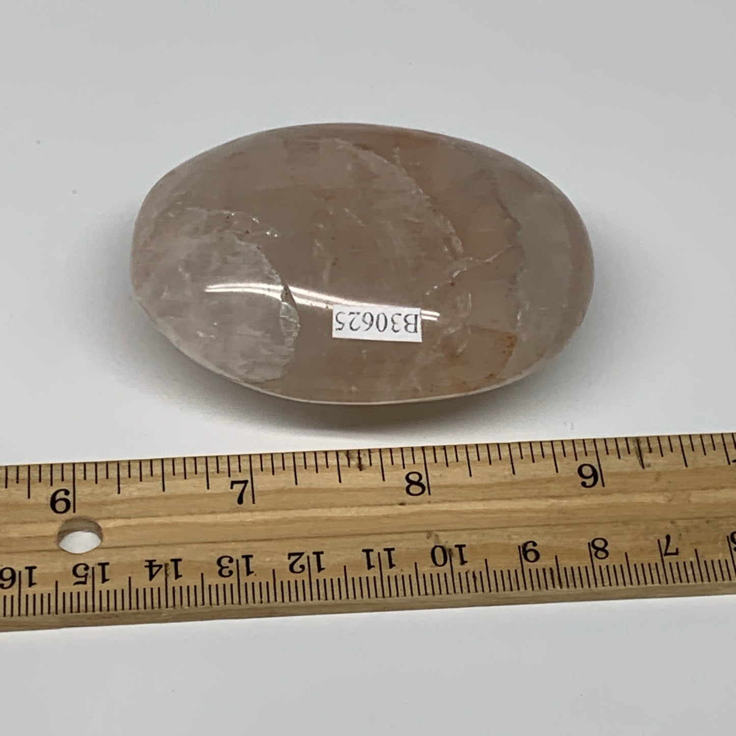 151.9g,2.7"x2"x1.2", Red Hematoid Fire Quartz Palm-Stone Crystal Polished, B3062