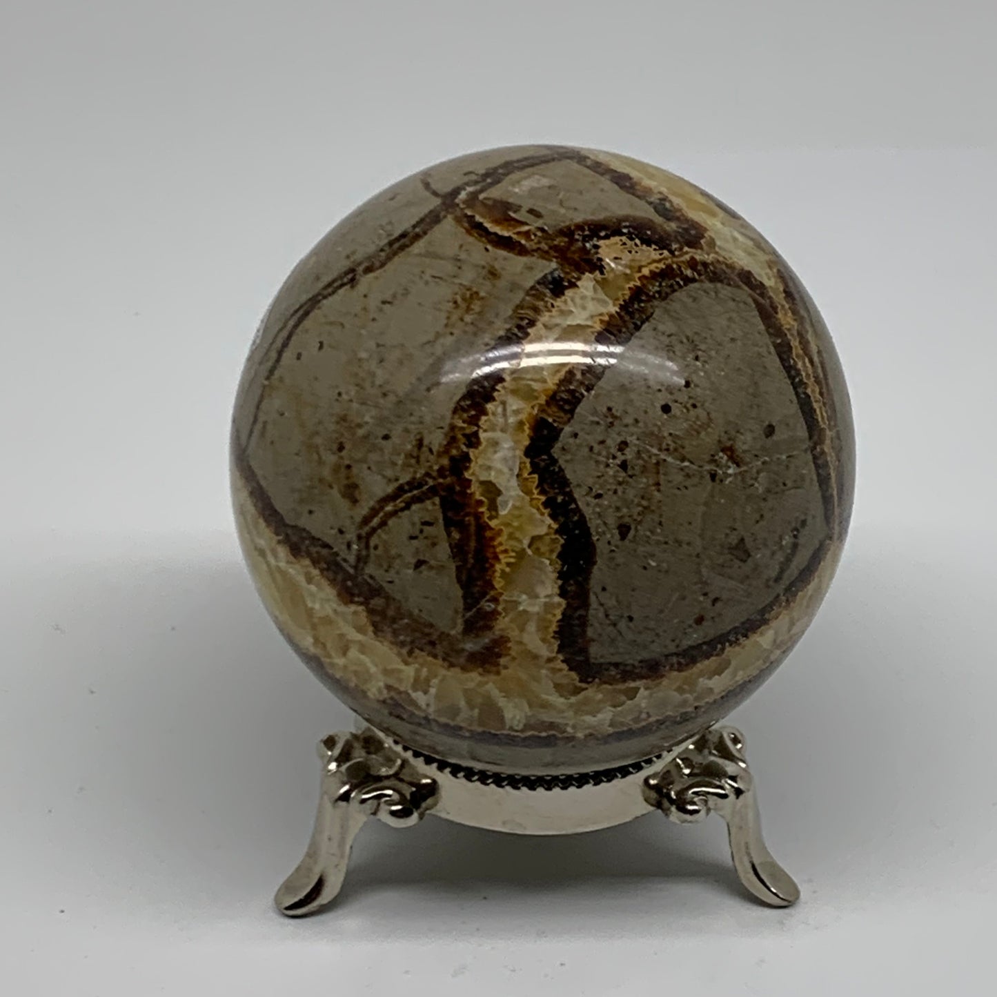 1.3 lbs, 3" (75mm), Natural Septarian Sphere Crystal Gemstone Ball, B37928