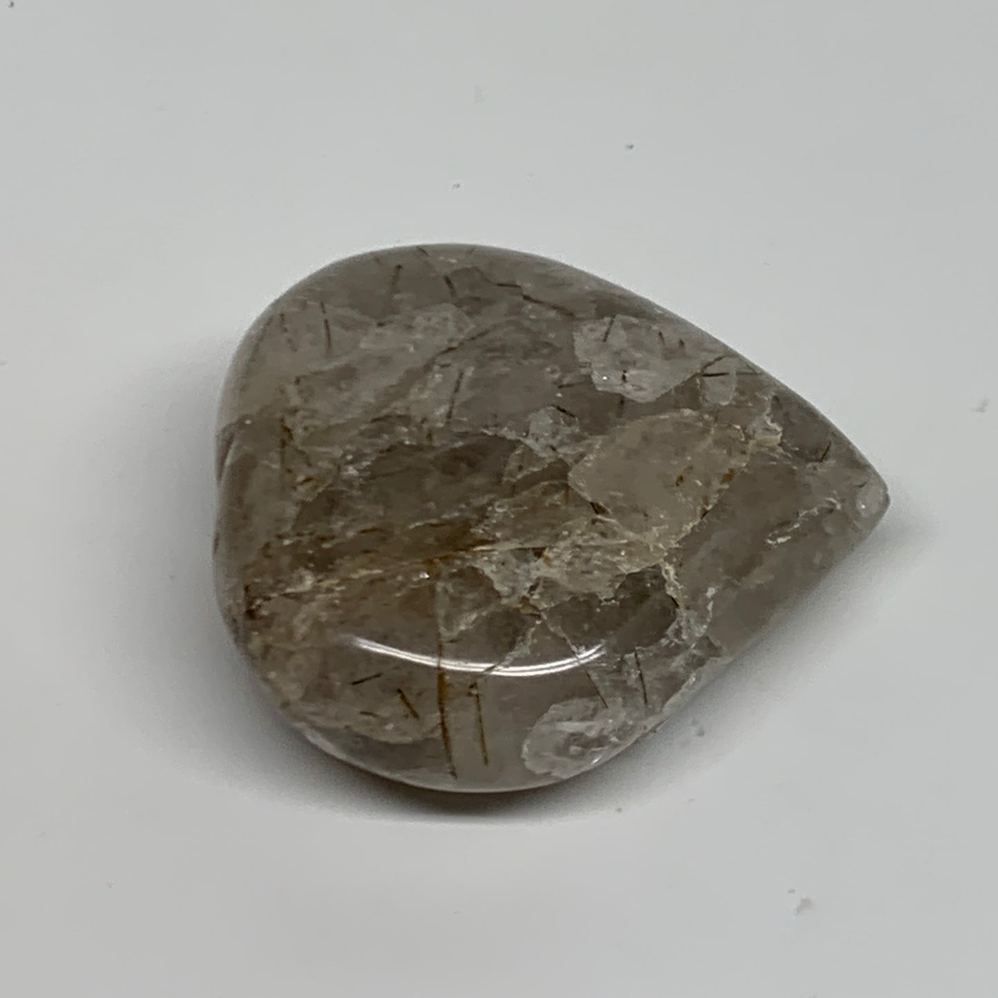 89.2g, 2.2"x2.1"x0.8", Natural Untreated Quartz Heart Crystal Polished Gems, B34