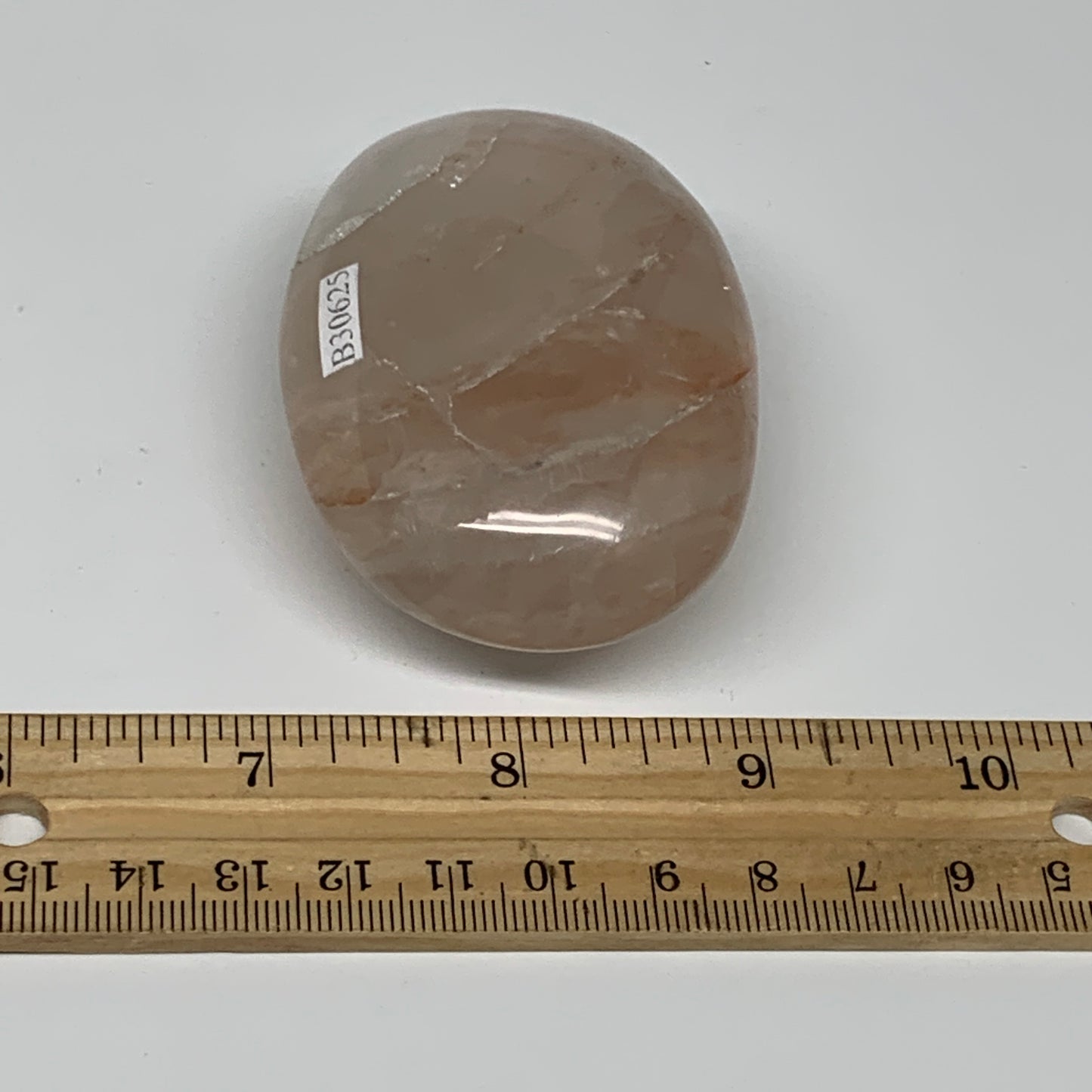 151.9g,2.7"x2"x1.2", Red Hematoid Fire Quartz Palm-Stone Crystal Polished, B3062