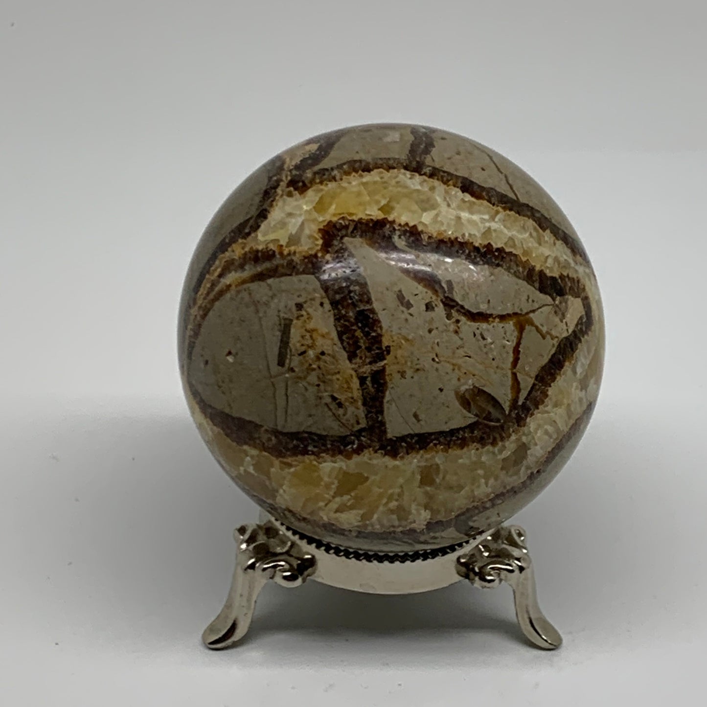 1.3 lbs, 3" (75mm), Natural Septarian Sphere Crystal Gemstone Ball, B37928