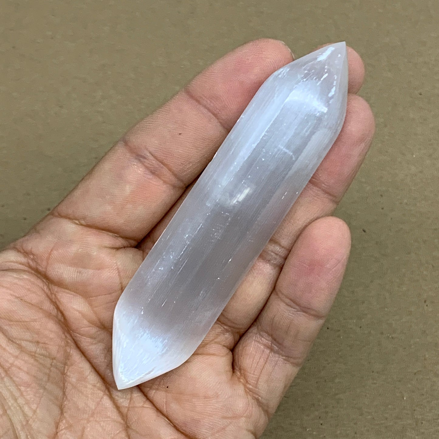 1pc, 55g-95g, 3.8"-4.1" Natural Solid Selenite Crystal Double Point, B35623