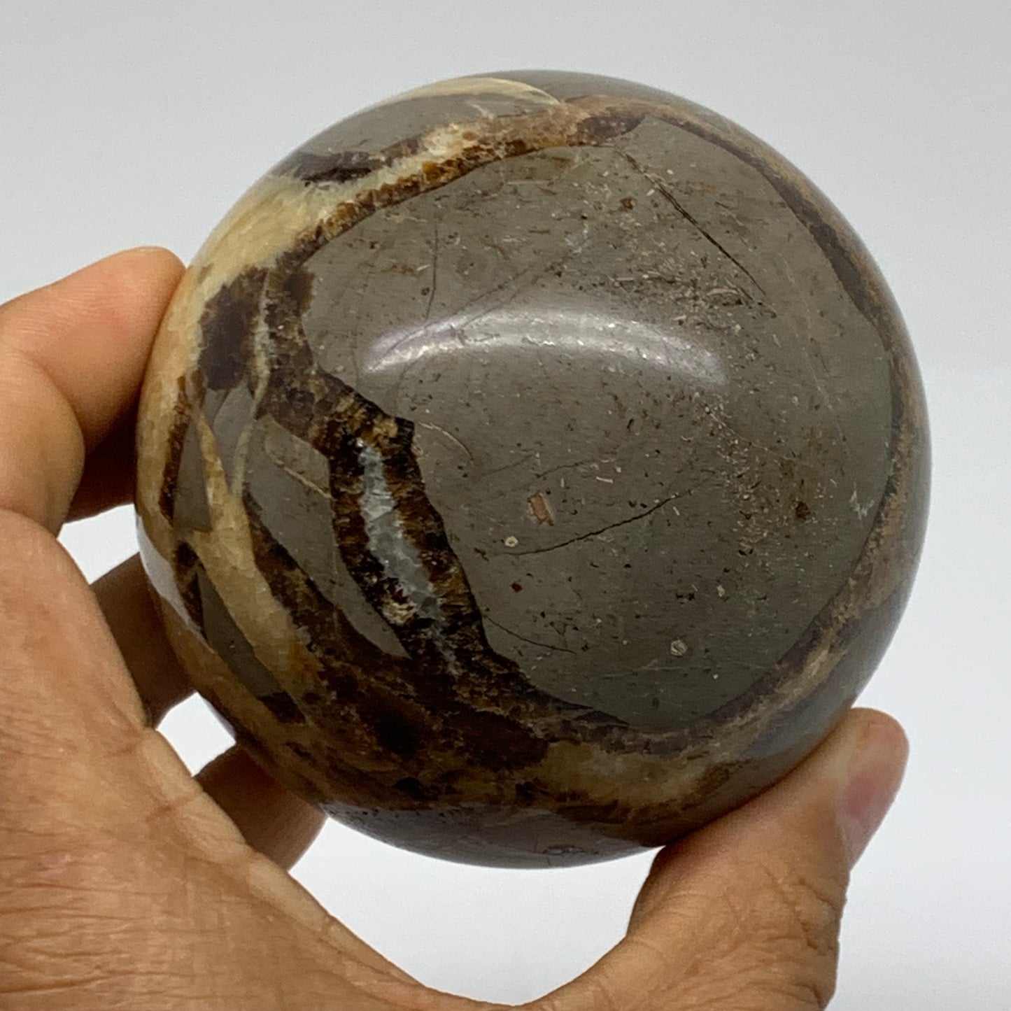 1.28 lbs, 3" (75mm), Natural Septarian Sphere Crystal Gemstone Ball, B37929