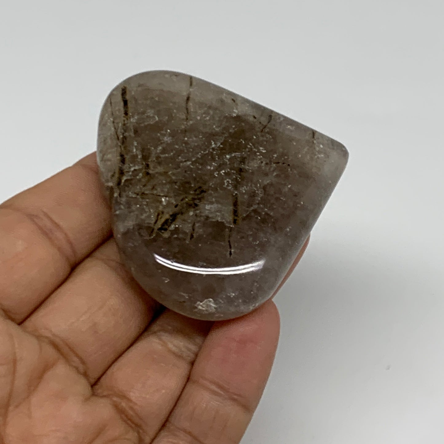 67.8g, 2"x2.3"x0.6", Natural Untreated Quartz Heart Crystal Polished Gems, B3488