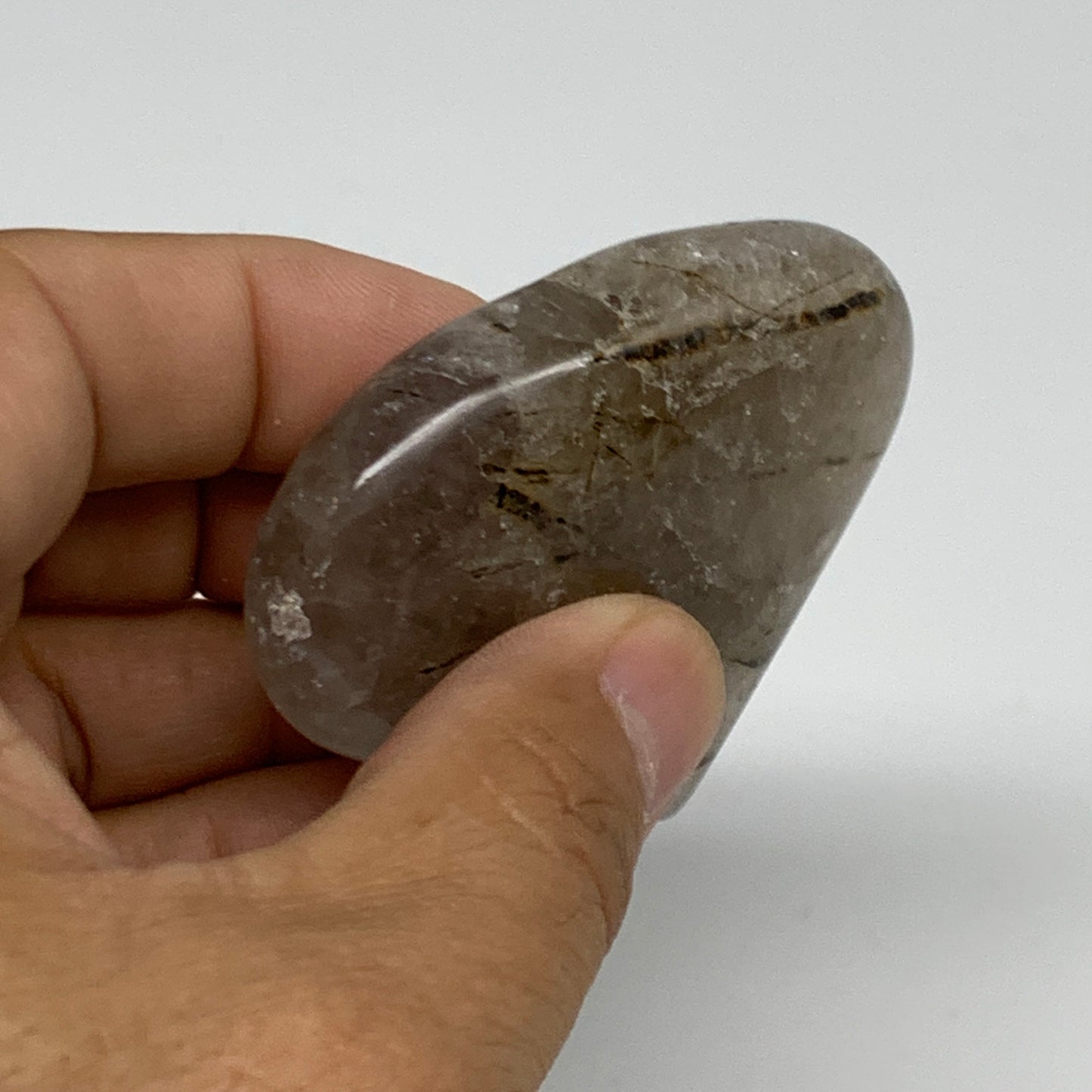 67.8g, 2"x2.3"x0.6", Natural Untreated Quartz Heart Crystal Polished Gems, B3488