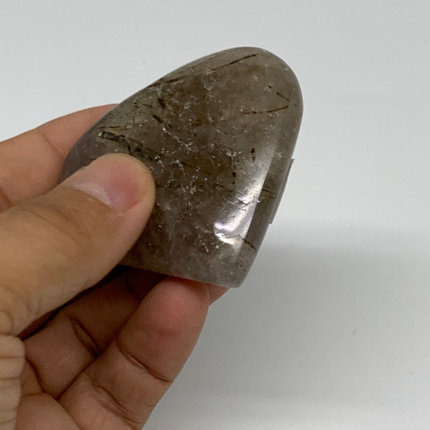 67.8g, 2"x2.3"x0.6", Natural Untreated Quartz Heart Crystal Polished Gems, B3488