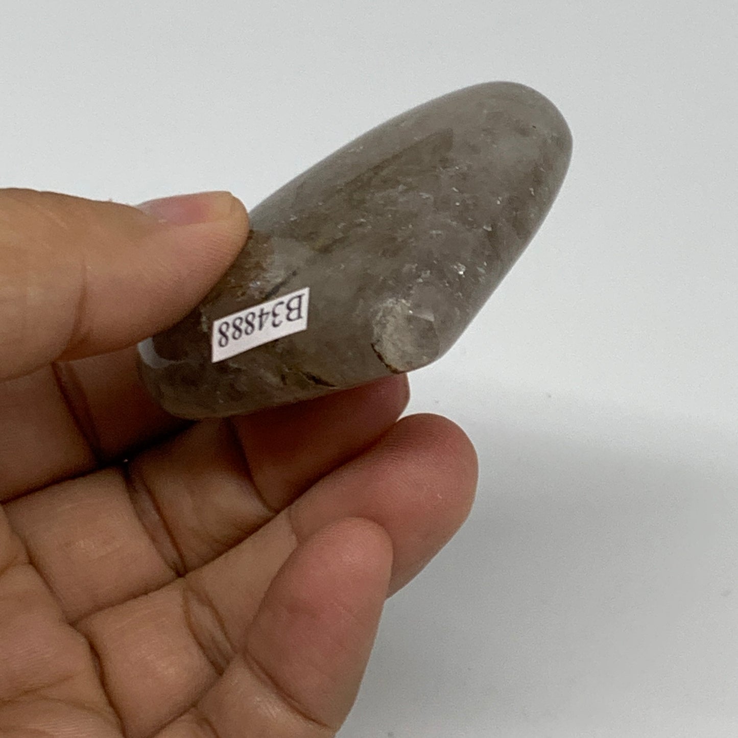 67.8g, 2"x2.3"x0.6", Natural Untreated Quartz Heart Crystal Polished Gems, B3488