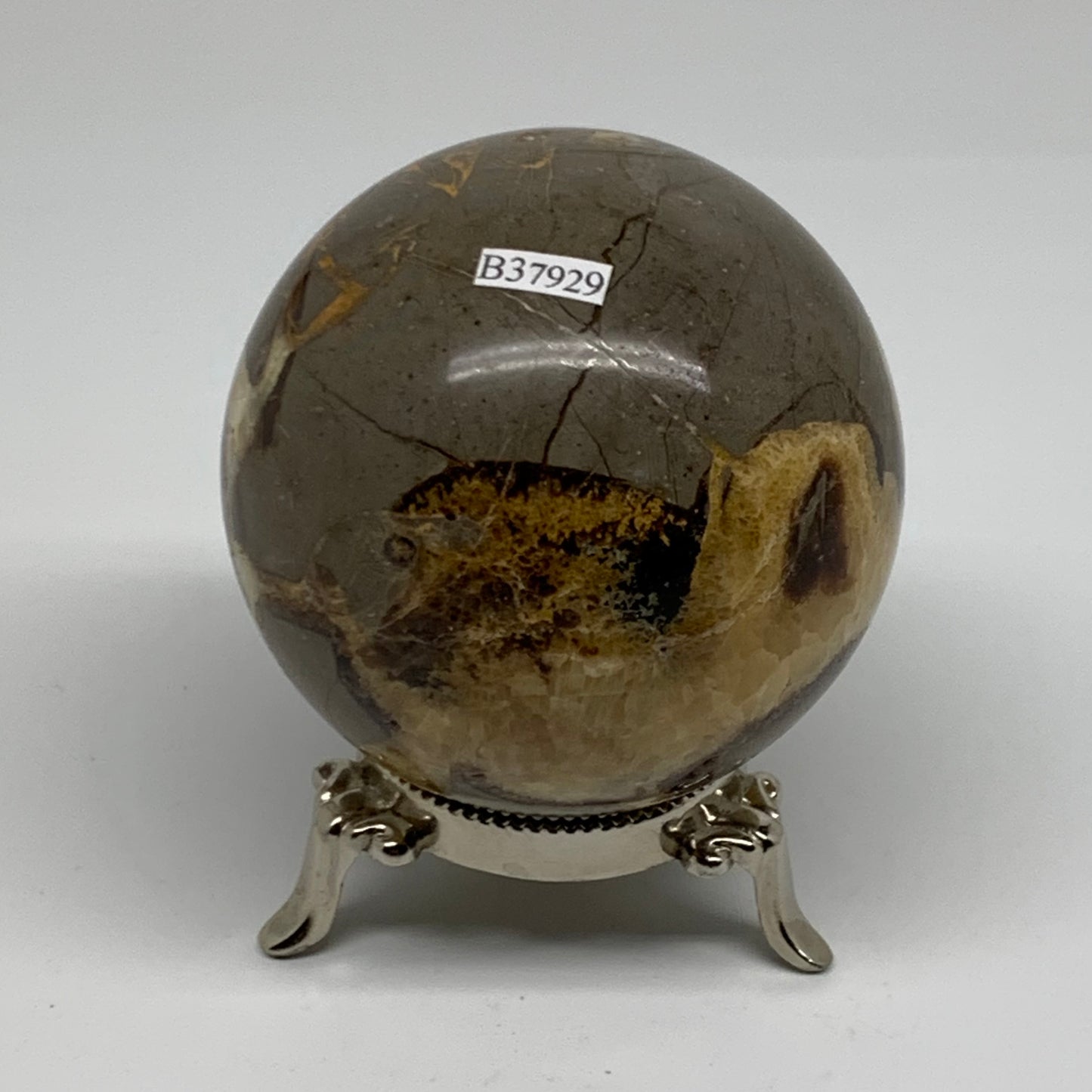 1.28 lbs, 3" (75mm), Natural Septarian Sphere Crystal Gemstone Ball, B37929