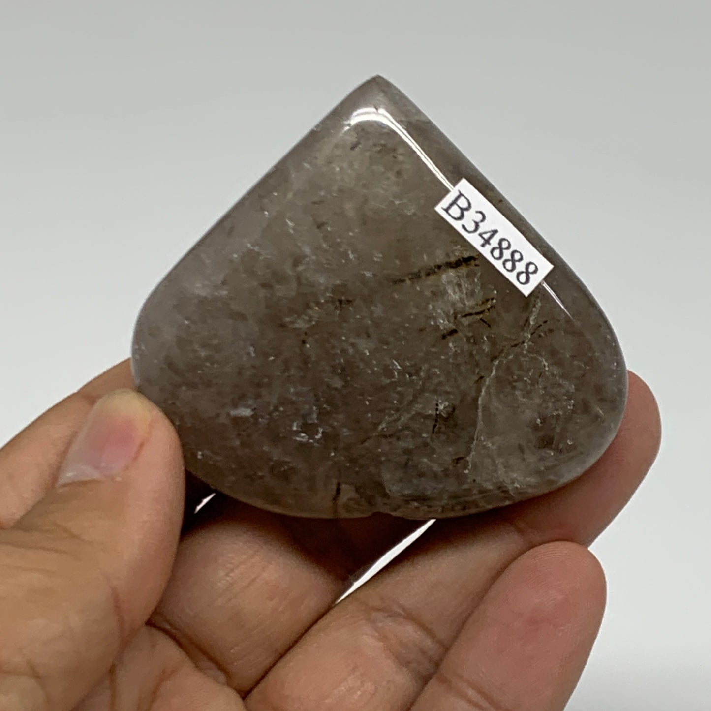 67.8g, 2"x2.3"x0.6", Natural Untreated Quartz Heart Crystal Polished Gems, B3488