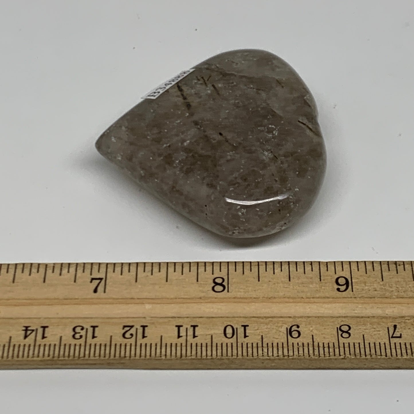 67.8g, 2"x2.3"x0.6", Natural Untreated Quartz Heart Crystal Polished Gems, B3488