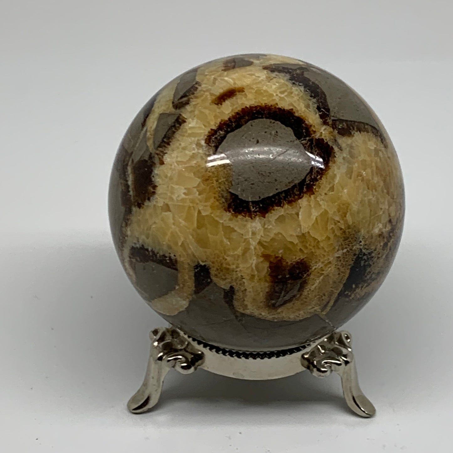 1.28 lbs, 3" (75mm), Natural Septarian Sphere Crystal Gemstone Ball, B37929