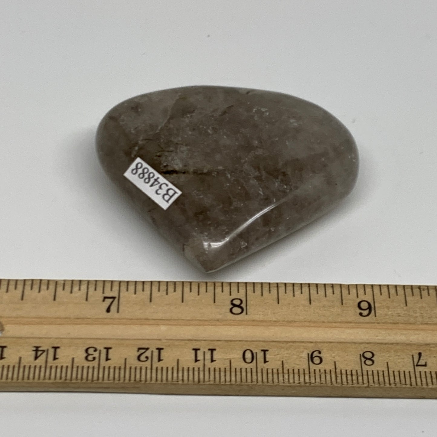 67.8g, 2"x2.3"x0.6", Natural Untreated Quartz Heart Crystal Polished Gems, B3488