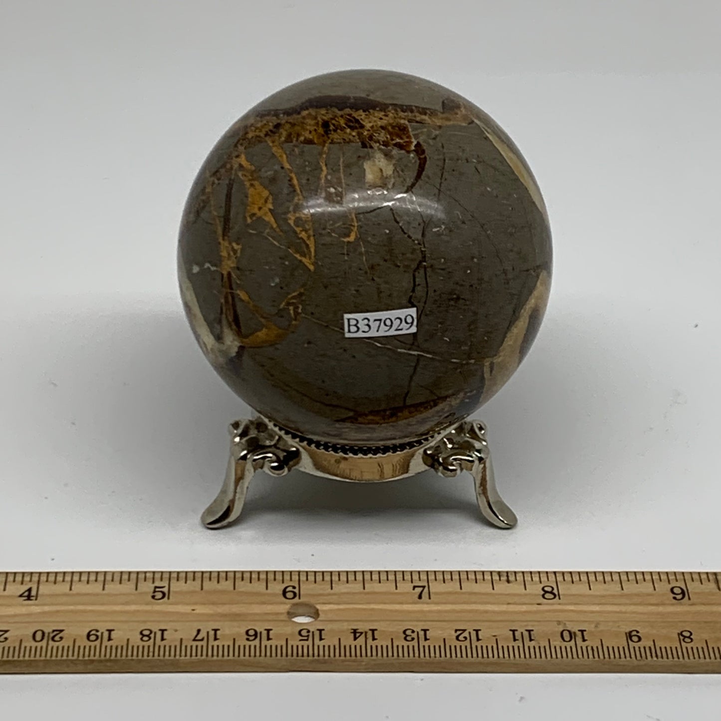 1.28 lbs, 3" (75mm), Natural Septarian Sphere Crystal Gemstone Ball, B37929