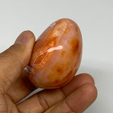 162.9g, 2.4"x2.1"x1.5", Red Carnelian Palm-Stone Gem Crystal Polished, B28415