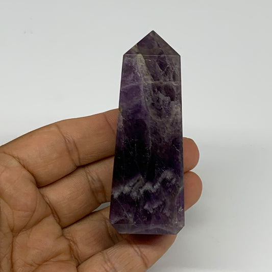 109.6g, 3"x1.2"x1.1" Natural Amethyst Tower Point Obelisk @Brazil, B29158