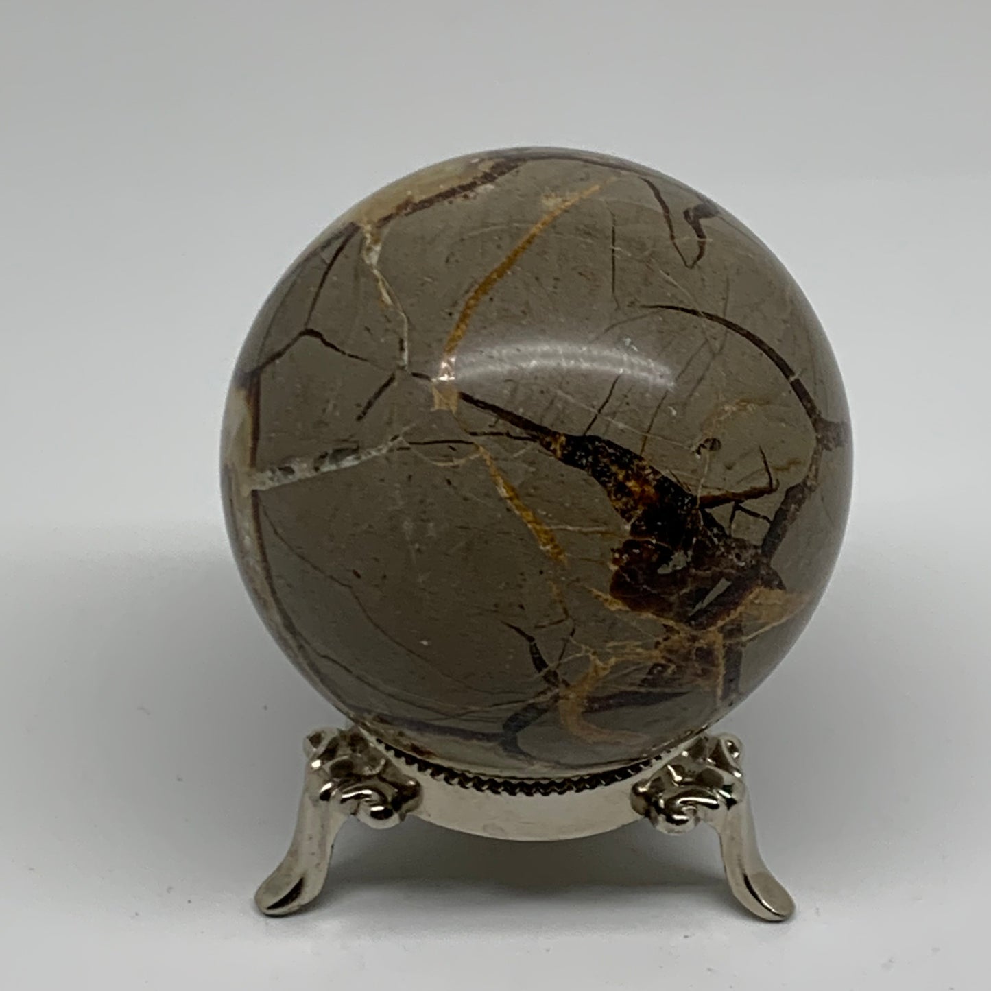1.2 lbs, 2.9" (74mm), Natural Septarian Sphere Crystal Gemstone Ball, B37930