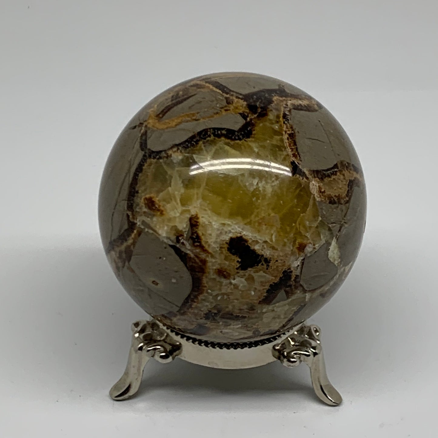 1.2 lbs, 2.9" (74mm), Natural Septarian Sphere Crystal Gemstone Ball, B37930