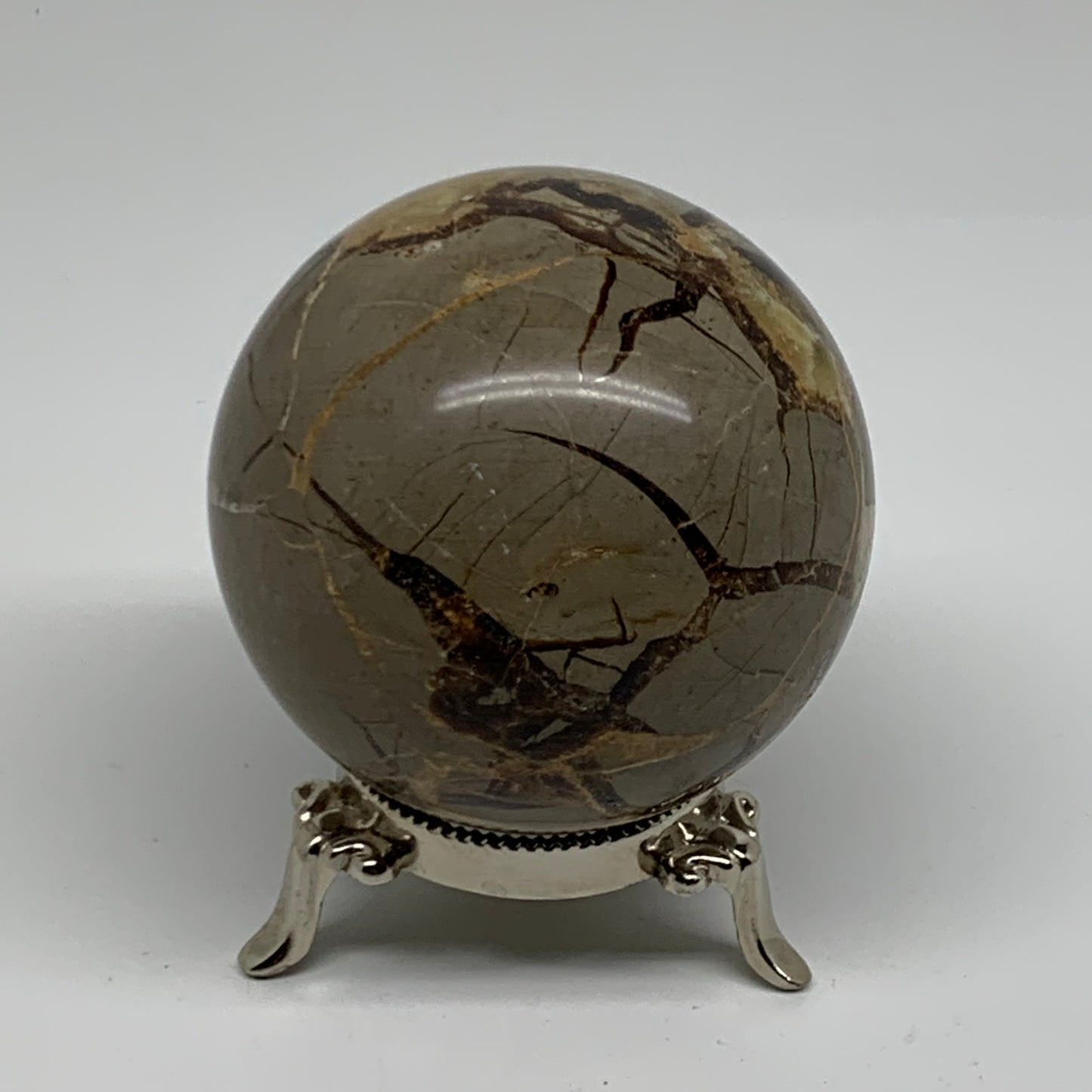 1.2 lbs, 2.9" (74mm), Natural Septarian Sphere Crystal Gemstone Ball, B37930