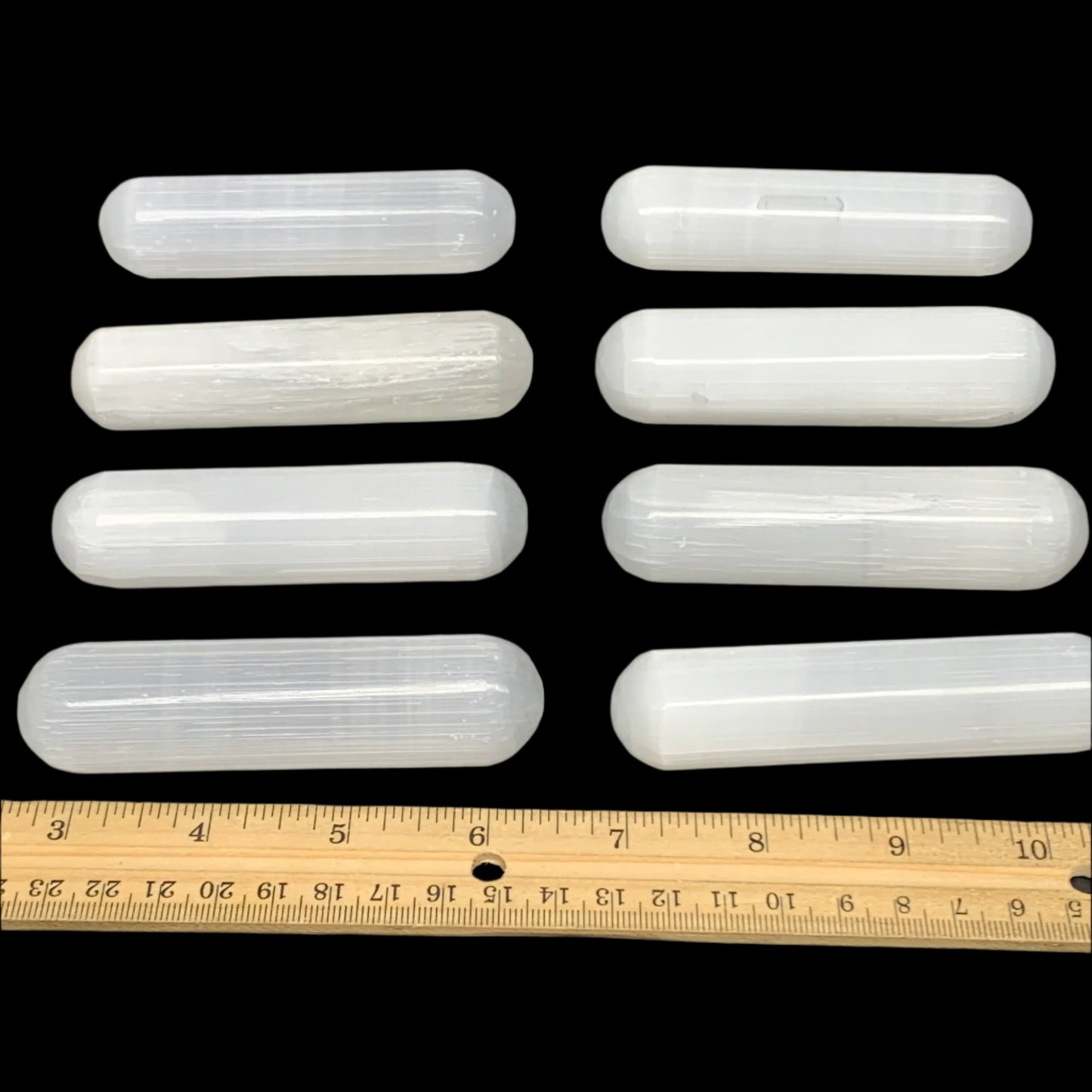 1pcs, 90g-110g, 3.8"-3.9" Natural Solid Selenite Crystal Wand Polished, B35625