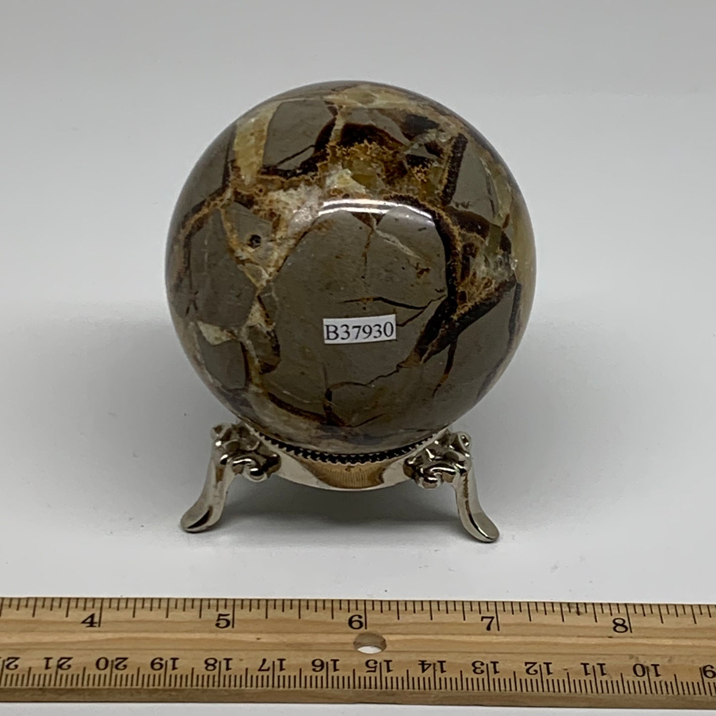 1.2 lbs, 2.9" (74mm), Natural Septarian Sphere Crystal Gemstone Ball, B37930