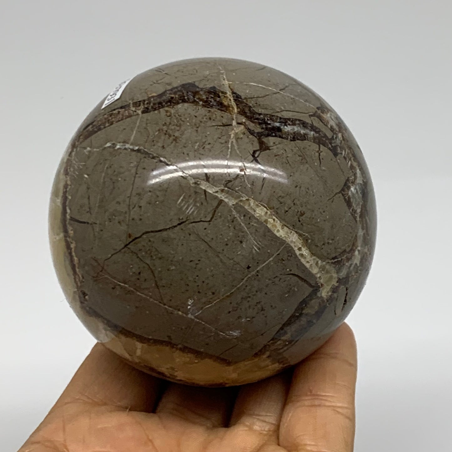 1.28 lbs, 3" (74mm), Natural Septarian Sphere Crystal Gemstone Ball, B37931