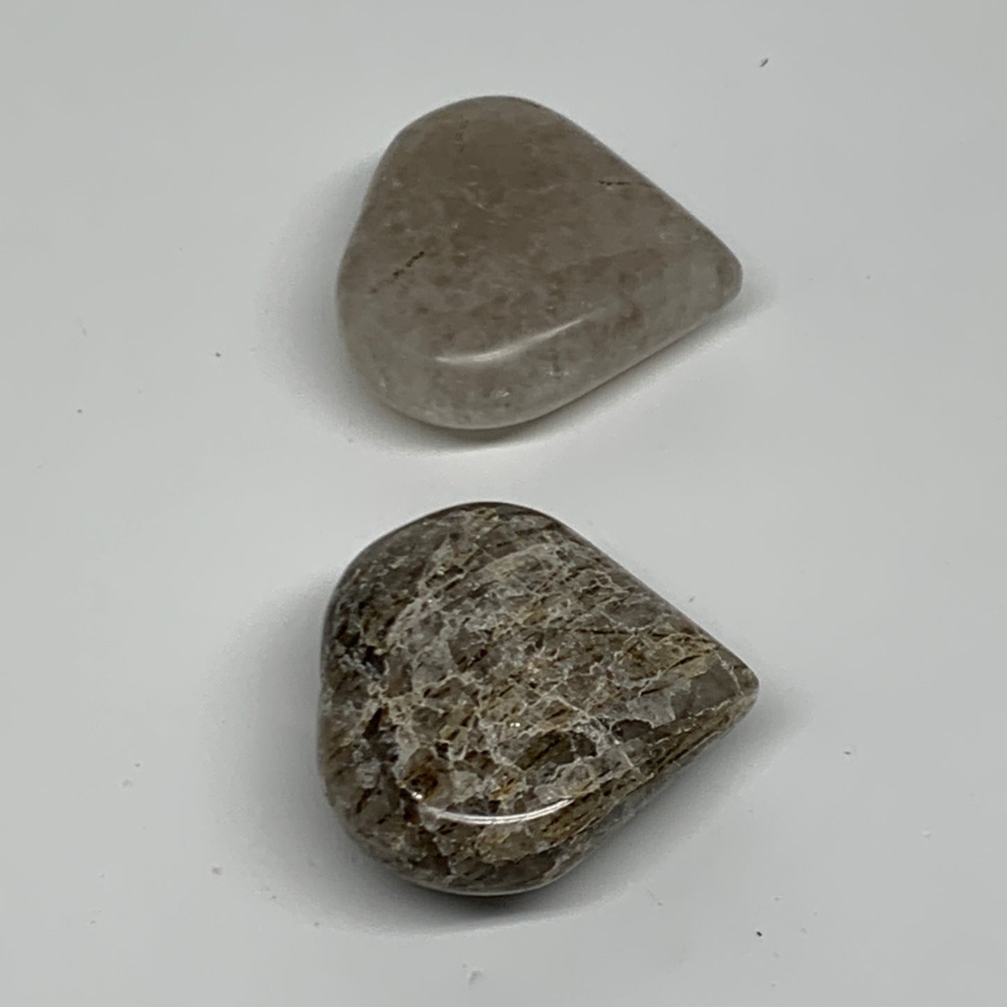 100g, 1.7"-1.7", Natural Untreated Quartz Heart Crystal Polished Gems, B34890