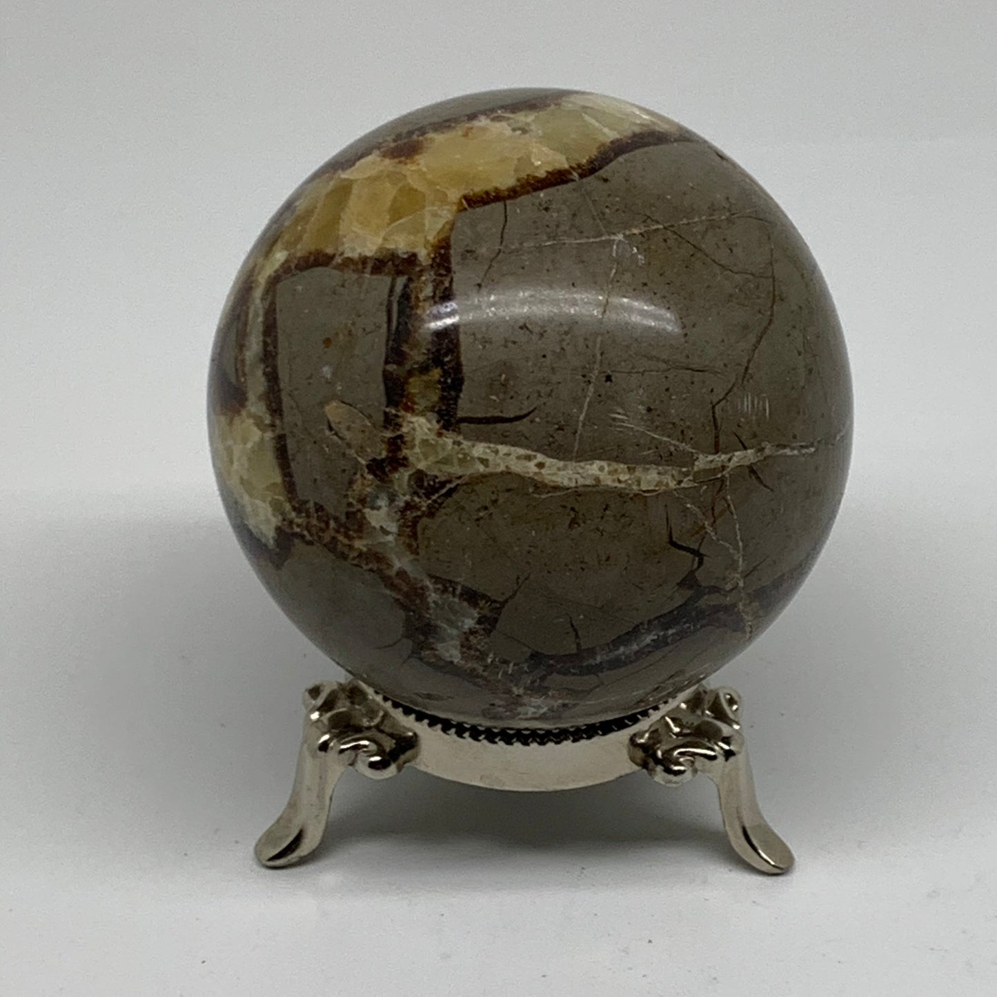 1.28 lbs, 3" (74mm), Natural Septarian Sphere Crystal Gemstone Ball, B37931