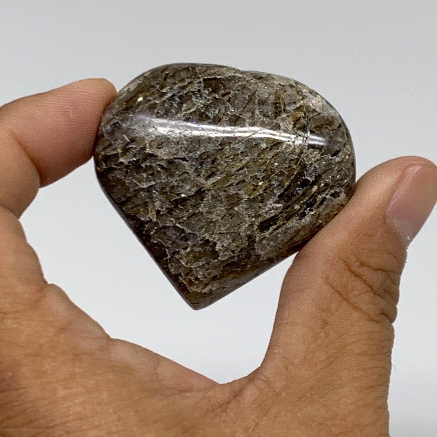 100g, 1.7"-1.7", Natural Untreated Quartz Heart Crystal Polished Gems, B34890