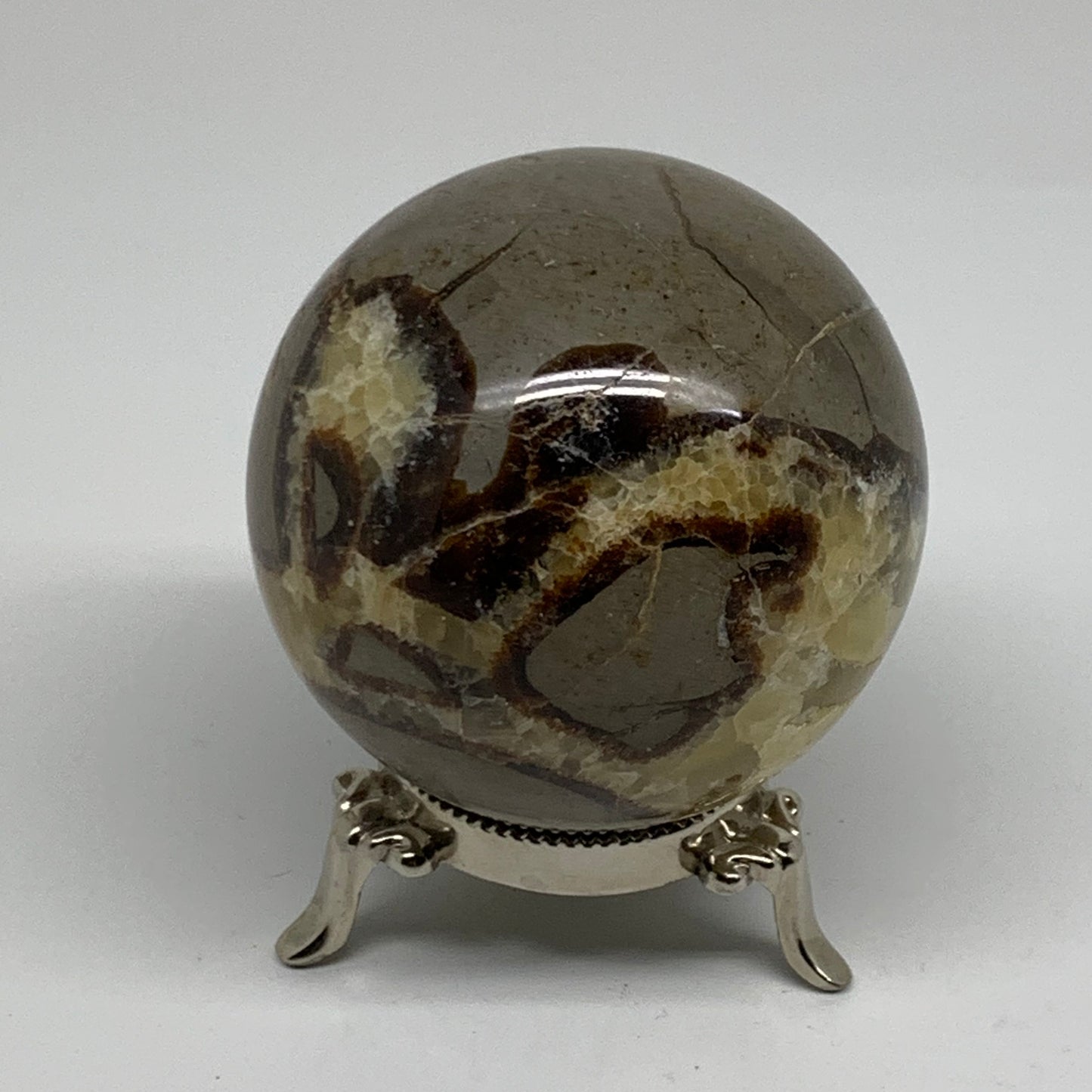 1.28 lbs, 3" (74mm), Natural Septarian Sphere Crystal Gemstone Ball, B37931