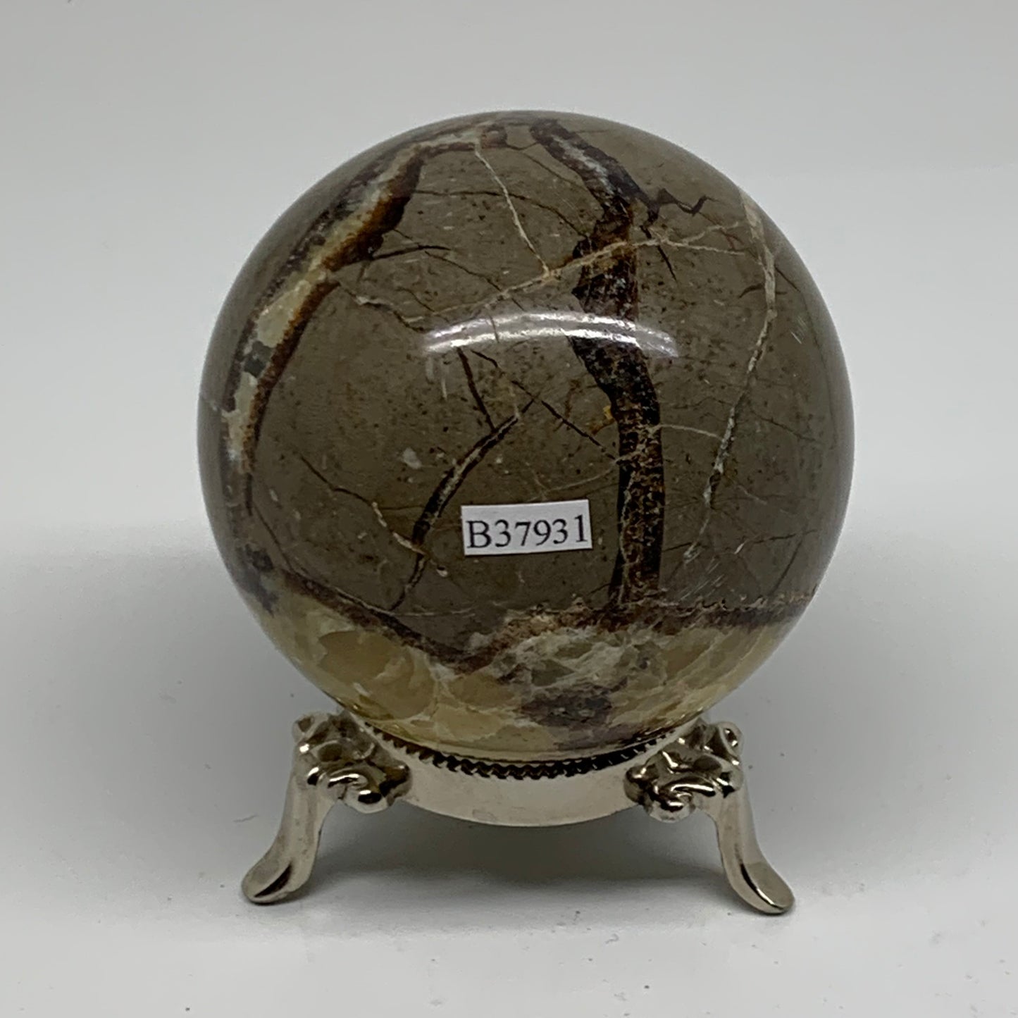 1.28 lbs, 3" (74mm), Natural Septarian Sphere Crystal Gemstone Ball, B37931