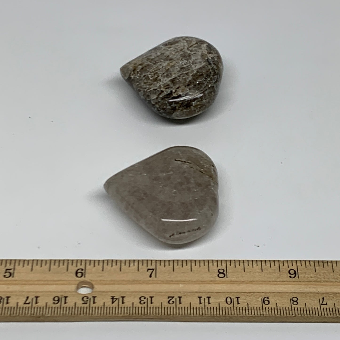 100g, 1.7"-1.7", Natural Untreated Quartz Heart Crystal Polished Gems, B34890