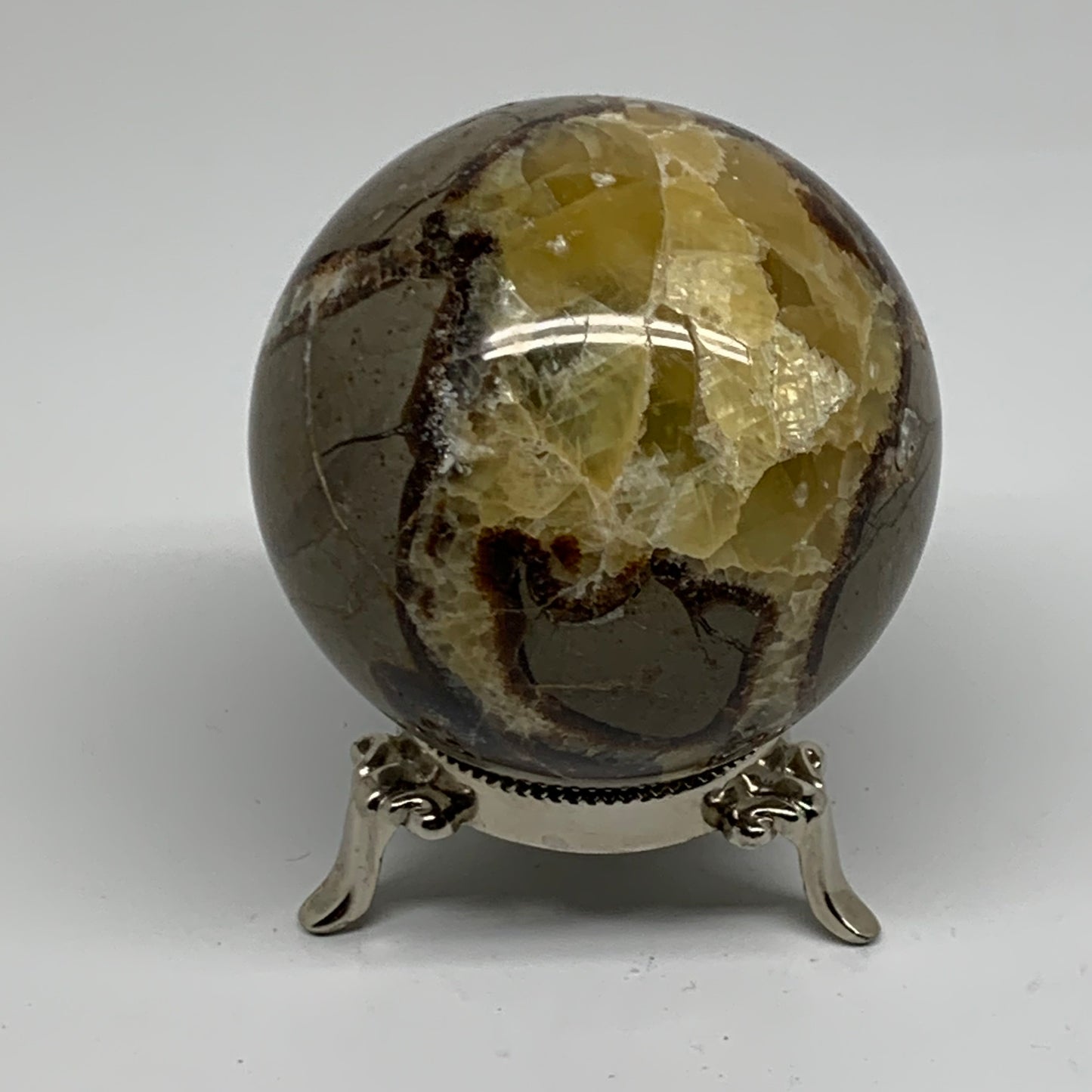 1.28 lbs, 3" (74mm), Natural Septarian Sphere Crystal Gemstone Ball, B37931