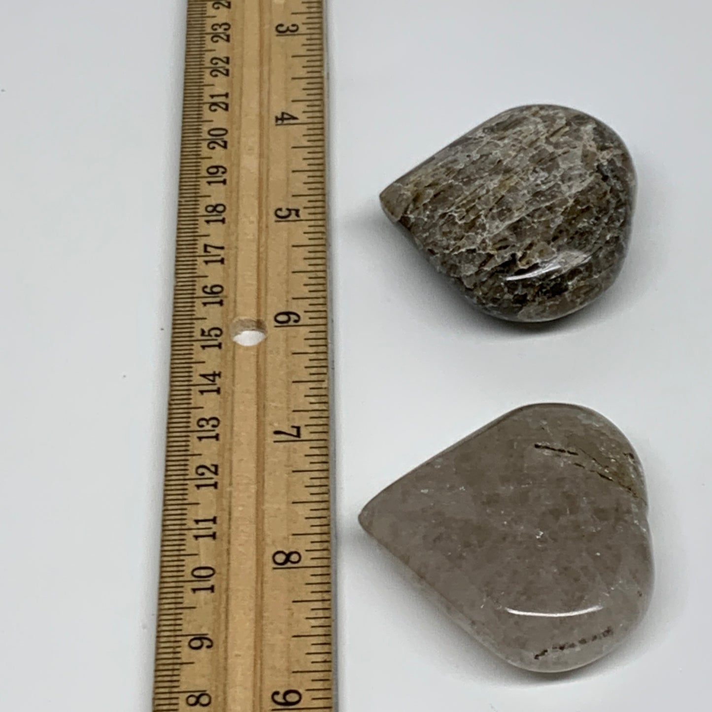 100g, 1.7"-1.7", Natural Untreated Quartz Heart Crystal Polished Gems, B34890