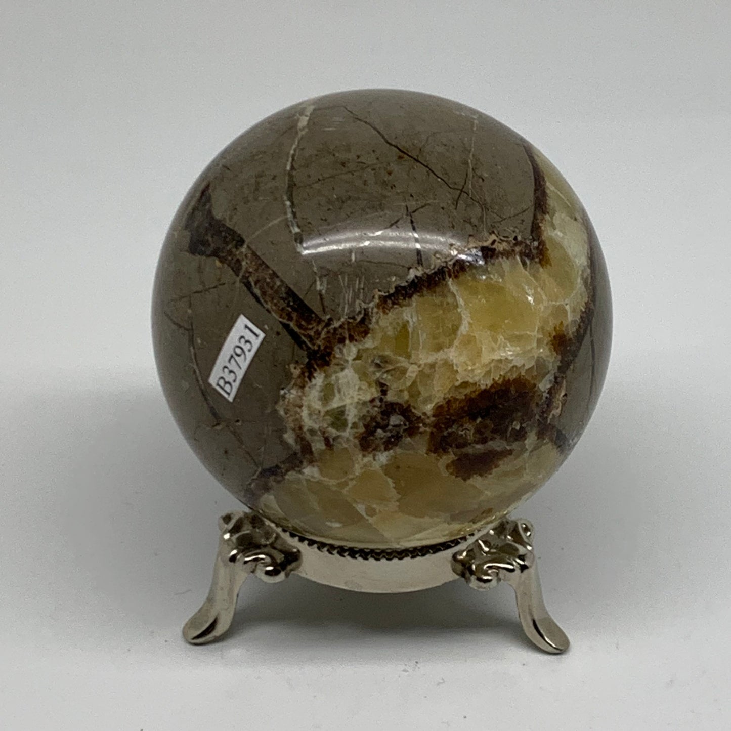 1.28 lbs, 3" (74mm), Natural Septarian Sphere Crystal Gemstone Ball, B37931
