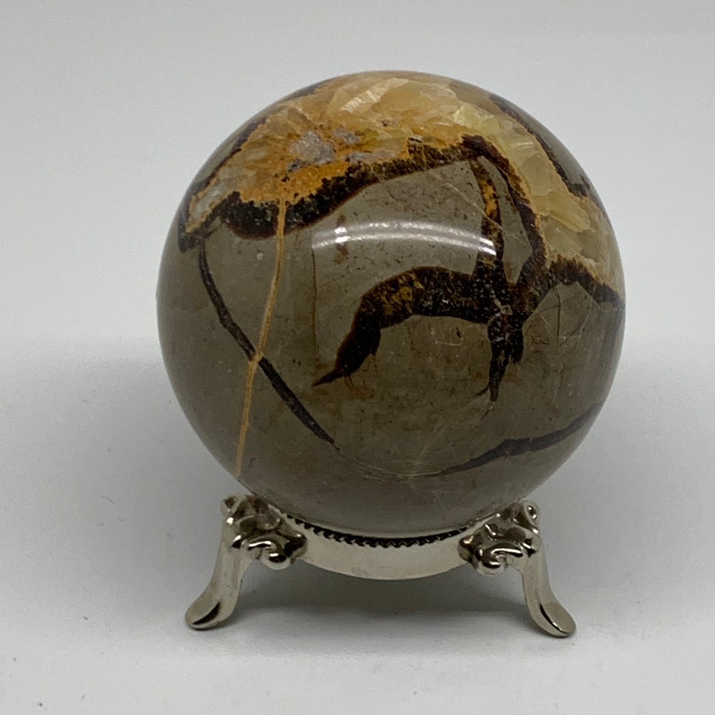 1.26 lbs, 2.9" (74mm), Natural Septarian Sphere Crystal Gemstone Ball, B37932