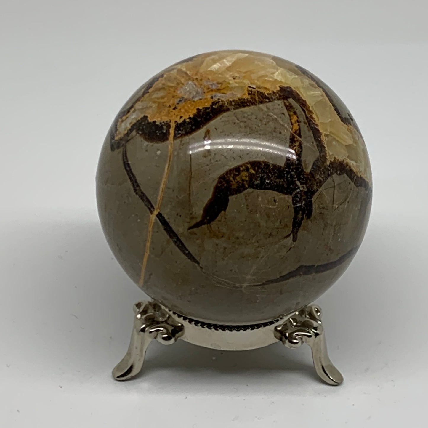 1.26 lbs, 2.9" (74mm), Natural Septarian Sphere Crystal Gemstone Ball, B37932