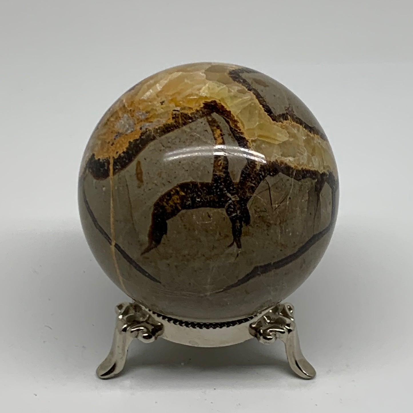 1.26 lbs, 2.9" (74mm), Natural Septarian Sphere Crystal Gemstone Ball, B37932