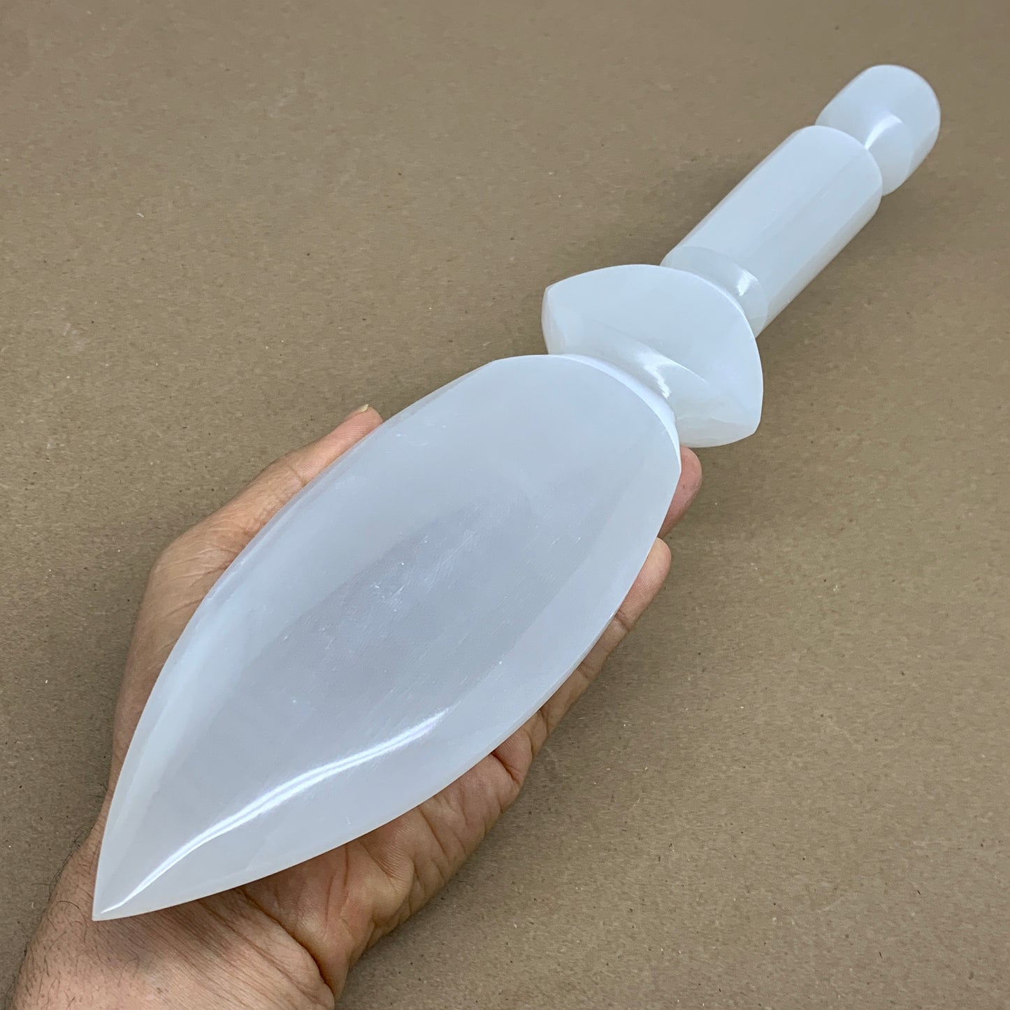 1.8 lbs, 14"x2.8"x1.2", Natural Selenite Crystal Dagger (Satin Spar), B36196
