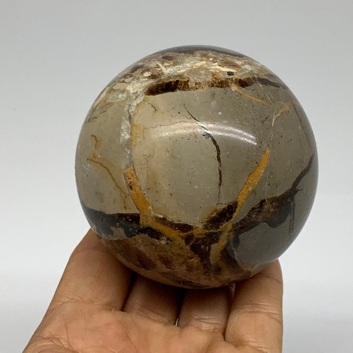 1.16 lbs, 2.9" (72mm), Natural Septarian Sphere Crystal Gemstone Ball, B37933